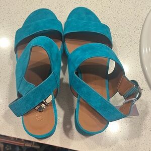 AEROSOLES Women's Teal Sandals